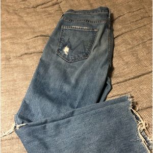 Fringes and frayed distressed jeans maybe wore 4 times great condition